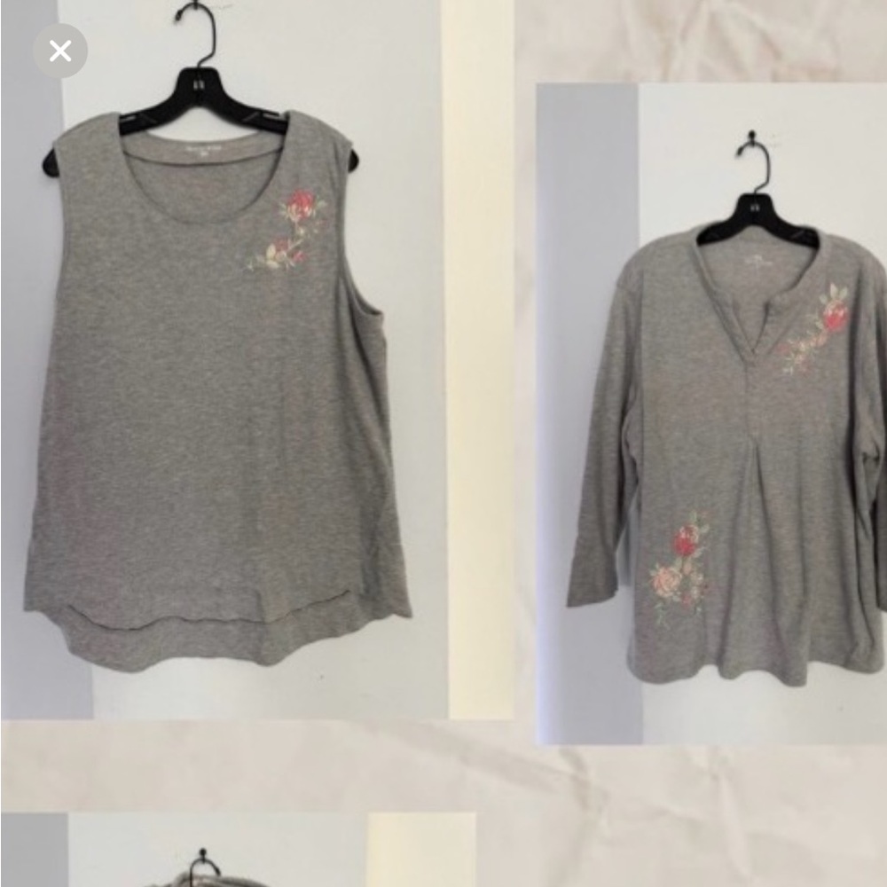 Princess Cruises 3pc top Women's Gray Embroidered Size XXL see pics - Picture 7 of 7